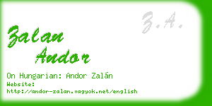 zalan andor business card